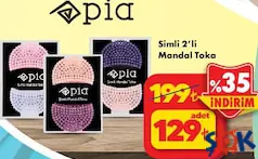 PİA SİMLİ 2'Lİ MANDAL TOKA